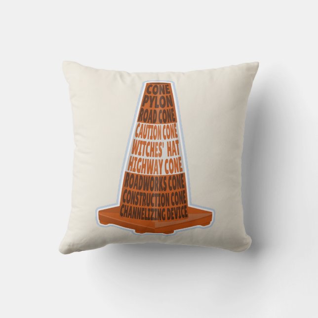 Road Cone Orange Taraffic cone Cushion (Back)