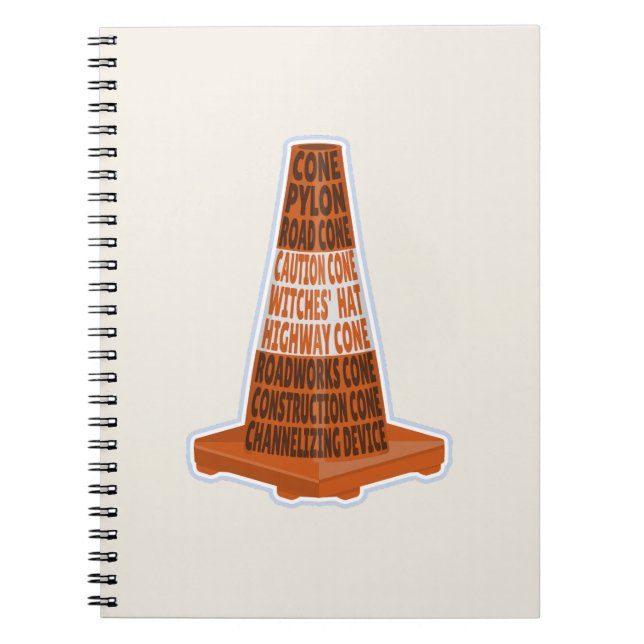 Road Cone Orange Taraffic cone Notebook (Front)
