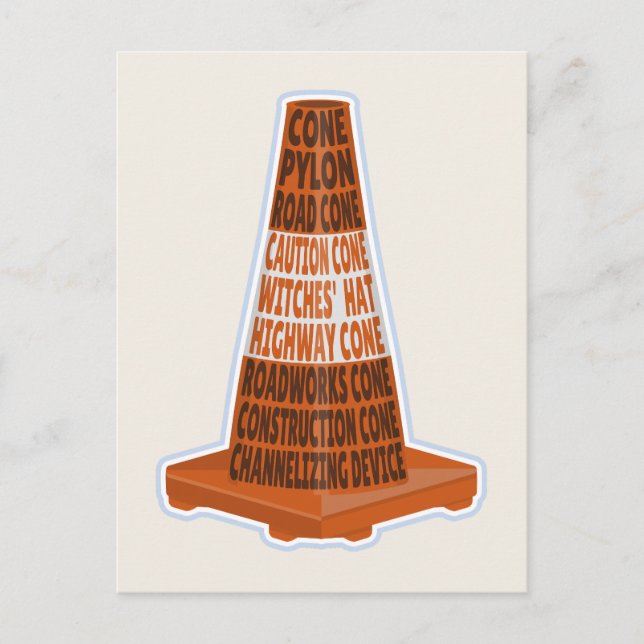 Road Cone Orange Taraffic cone Postcard (Front)