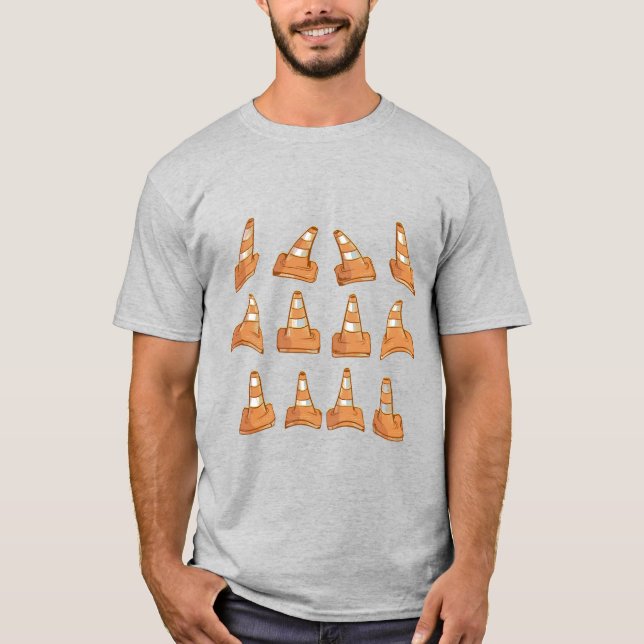 Road Cone Pattern T-Shirt (Front)