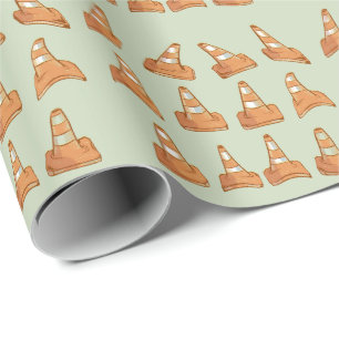 Road Cone Pattern Wrapping Paper