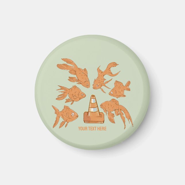 Road Cones and orange goldfish Magnet (Front)