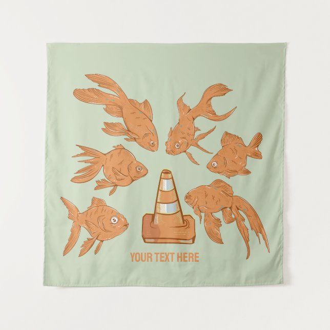 Road Cones and orange goldfish Tapestry (Front)