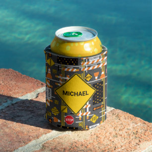 Road Construction Can Cooler