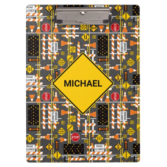 Road Construction Signs  Clipboard (Front)