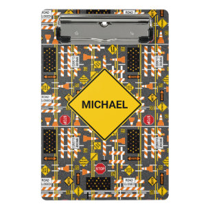 Road Construction Signs Mini Clipboard