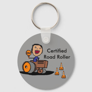 Road Construction Worker Key Ring