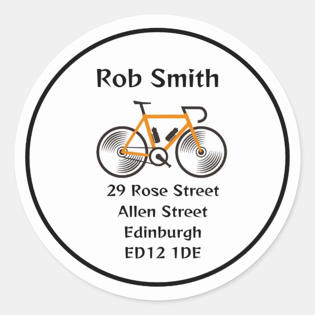 Road cycling, bike, address label (Front)