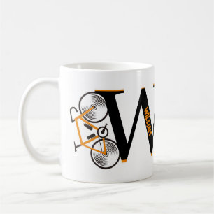 Road cycling letter name  coffee mug