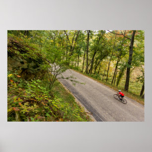 Road Cycling On Rural Country Road Poster