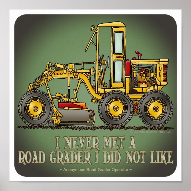Road Grader Operator Quote Poster (Front)