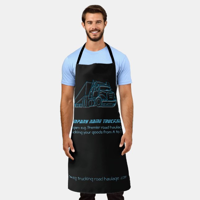 Road Haulage Semi-Truck blue logo Apron (Worn)