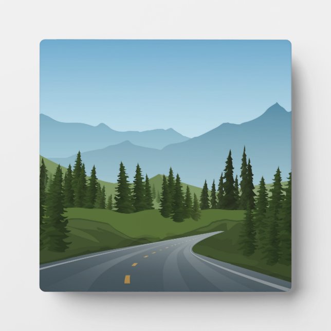  Road in Forest Landscape Plaque (Front)