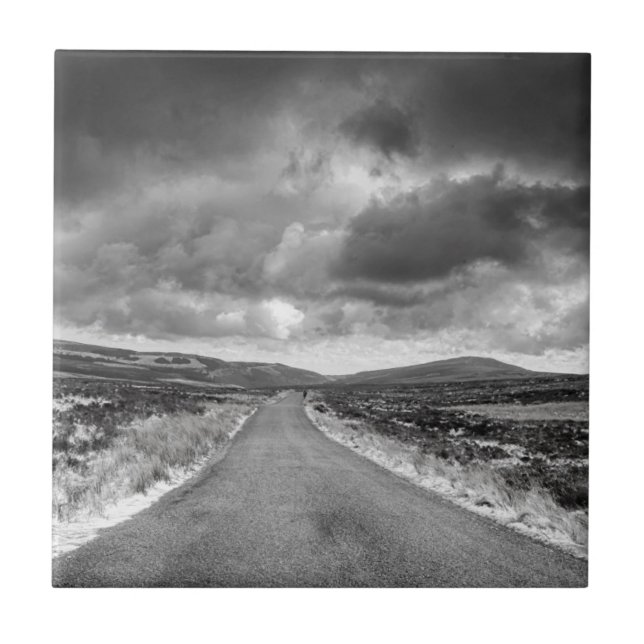 Road in Rainstorm Ceramic Tile (Front)
