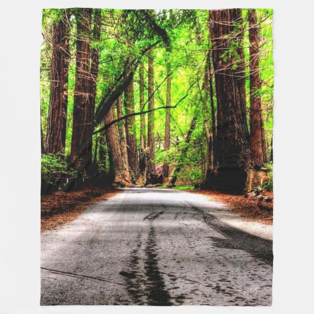 ROAD in the WOODS Fleece Blanket (Front)