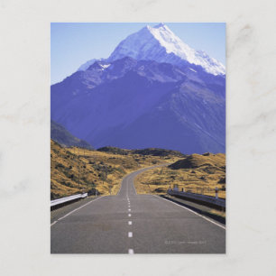 Road into Mount Cook National Park, New Zealand Postcard