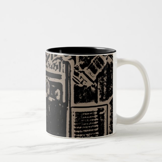 Road King, Sand Posterised Graphic Two-Tone Coffee Mug (Right)