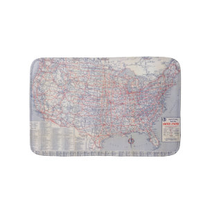 Road map United States Bath Mat