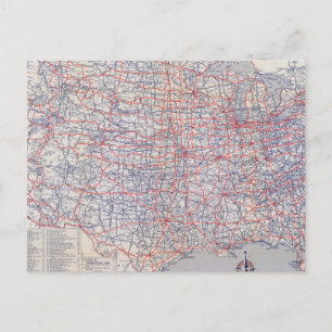 Road map United States Postcard