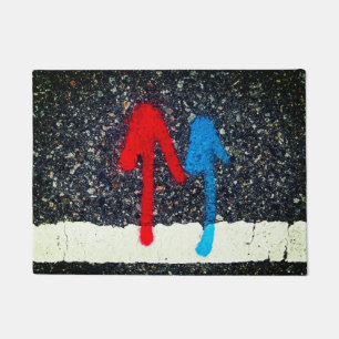 Road Marking Paint - Red Blue Arrows Doormat