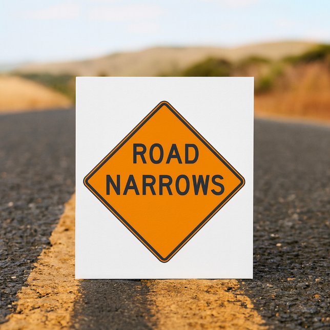 Road Narrows Road Sign Invitations (Creator Uploaded)
