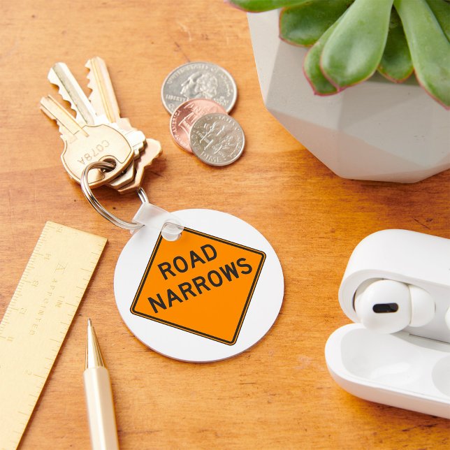 Road Narrows Road Sign Keychain (Creator Uploaded)