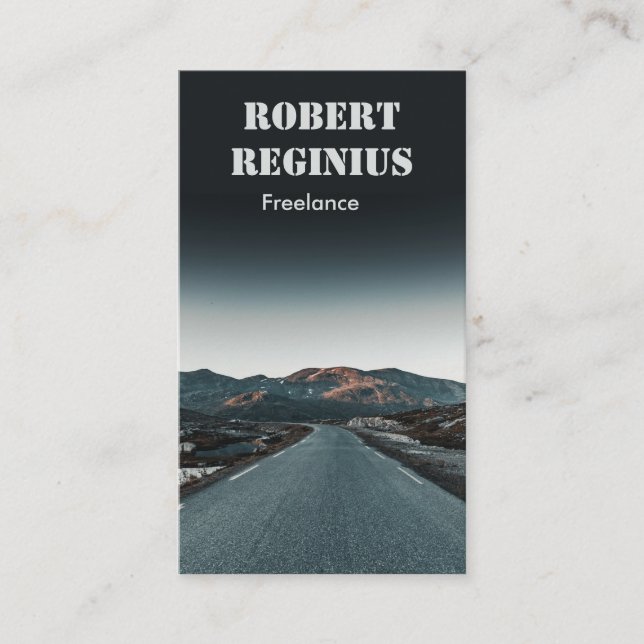 road near mountain business card (Front)