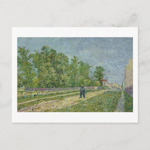 Road, Peasant Shouldering Spade, Van Gogh Fine Art Postcard
