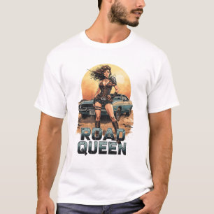 Road Queen – Post-Apocalyptic Pin-Up Warrior T-Shirt
