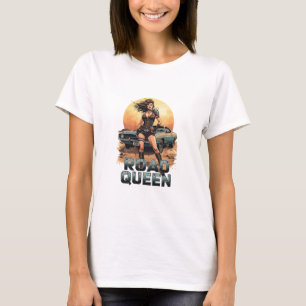 Road Queen – Post-Apocalyptic Pin-Up Warrior T-Shirt