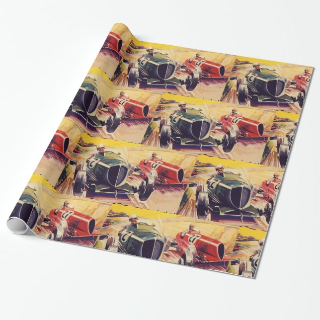 Road Racing Wrapping Paper (Unrolled)