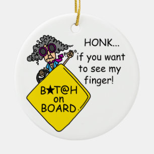 Road Rage Humour Ceramic Tree Decoration