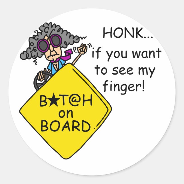 Road Rage Humour Classic Round Sticker (Front)