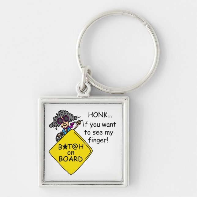 Road Rage Humour Key Ring (Front)