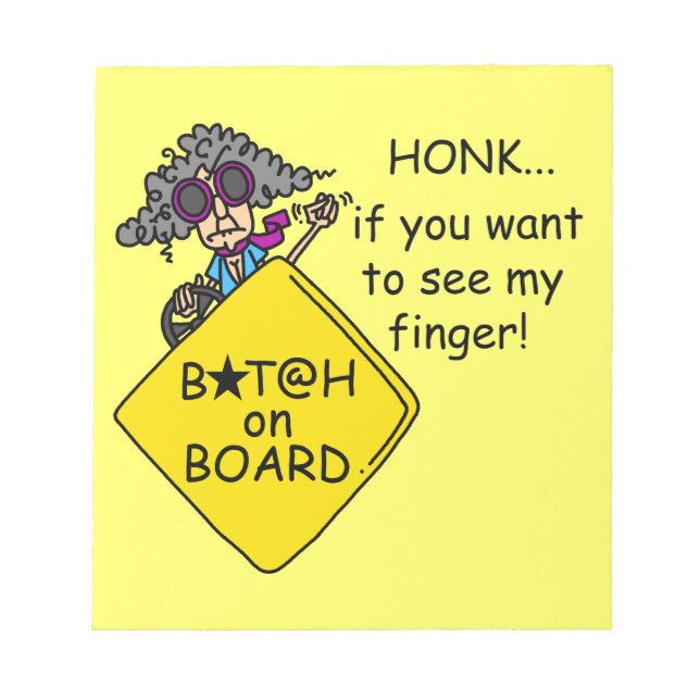 Road Rage Humour Notepad (Front)