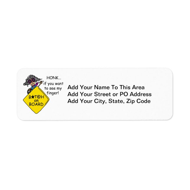Road Rage Humour Return Address Label (Front)