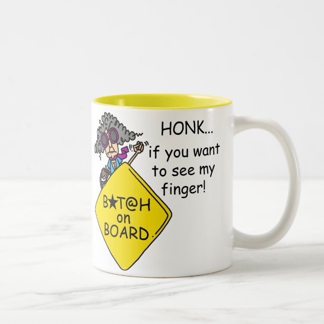 Road Rage Humour Two-Tone Coffee Mug (Right)