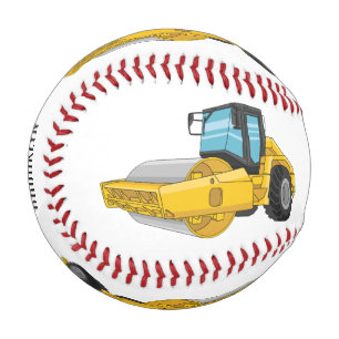Road roller cartoon illustration baseball