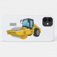 Road roller cartoon illustration
