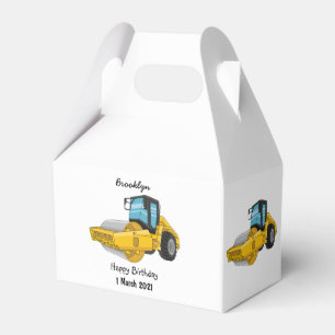 Road roller cartoon illustration favour box