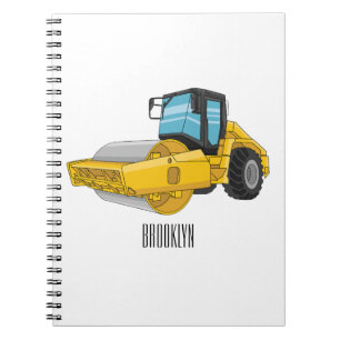 Road roller cartoon illustration notebook