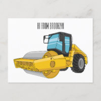 Road roller cartoon illustration
