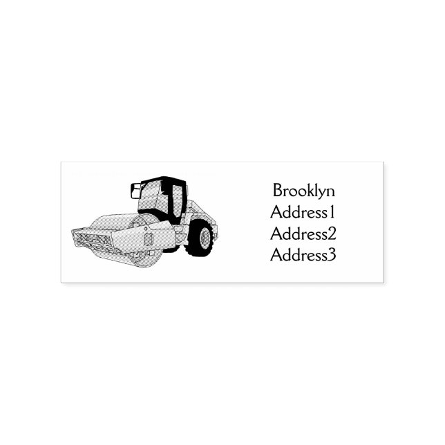 Road roller cartoon illustration rubber stamp (Imprint)