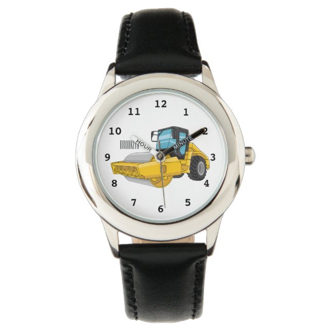 Road roller cartoon illustration watch (Front)