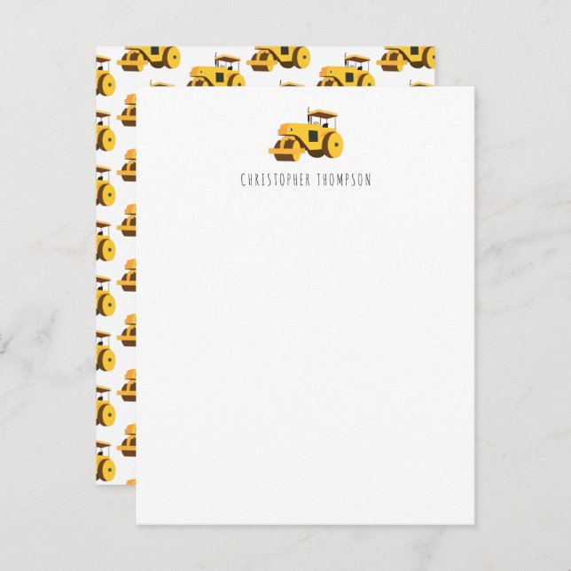 Road Roller Kids Construction Trucks Children's Card (Front/Back)