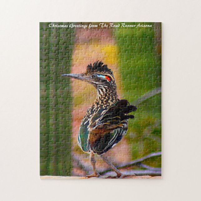Road Runner Arizona. Christmas Greetings Jigsaw Puzzle (Vertical)