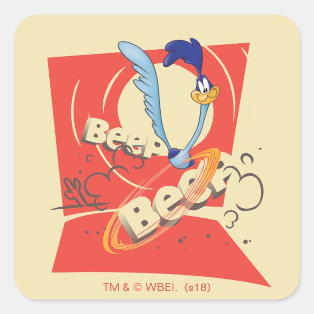 ROAD RUNNER™ BEEP BEEP!™ Sunset Graphic Square Sticker (Front)
