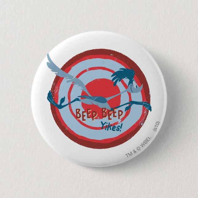 ROAD RUNNER™ BEEP BEEP!™ Yikes! 6 Cm Round Badge (Front)