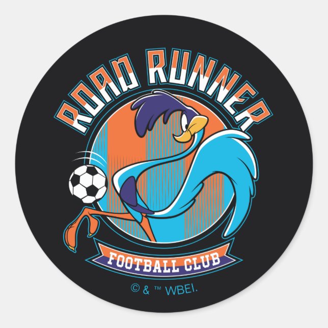 ROAD RUNNER™ Football Club Badge Classic Round Sticker (Front)