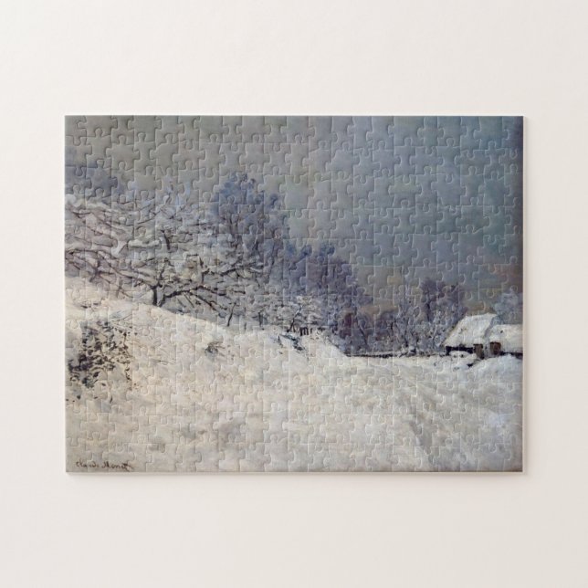 Road Saint-Siméon Farm Winter Monet Fine Art Jigsaw Puzzle (Horizontal)